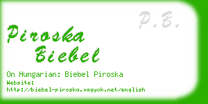 piroska biebel business card